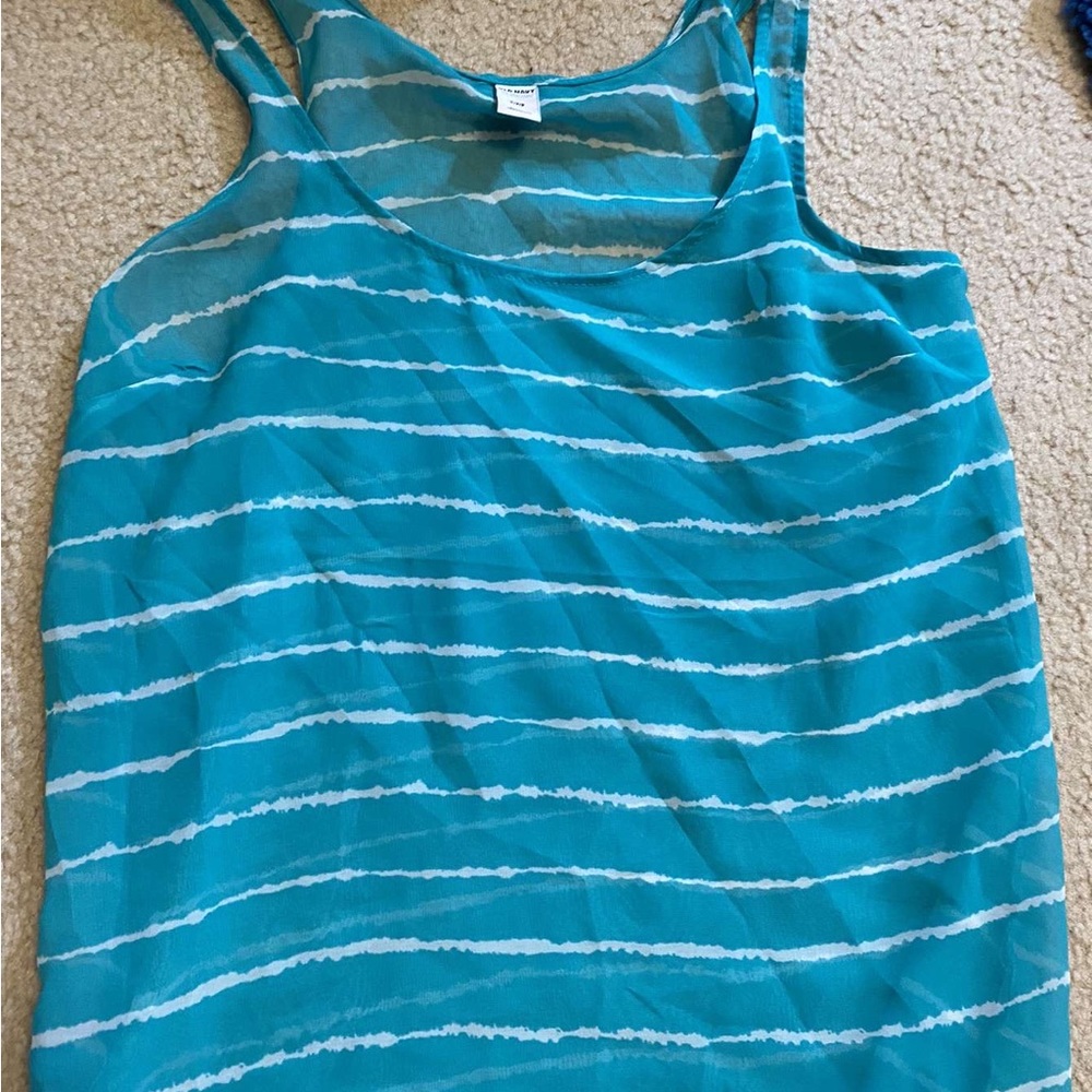 A mint green beach tank